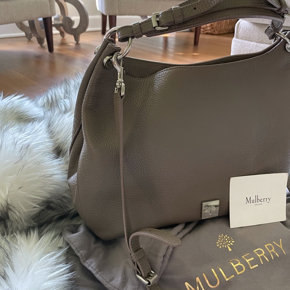 *RARE* MULBERRY Taupe Calfskin Freya Hobo Bag - Picture 7 of 13